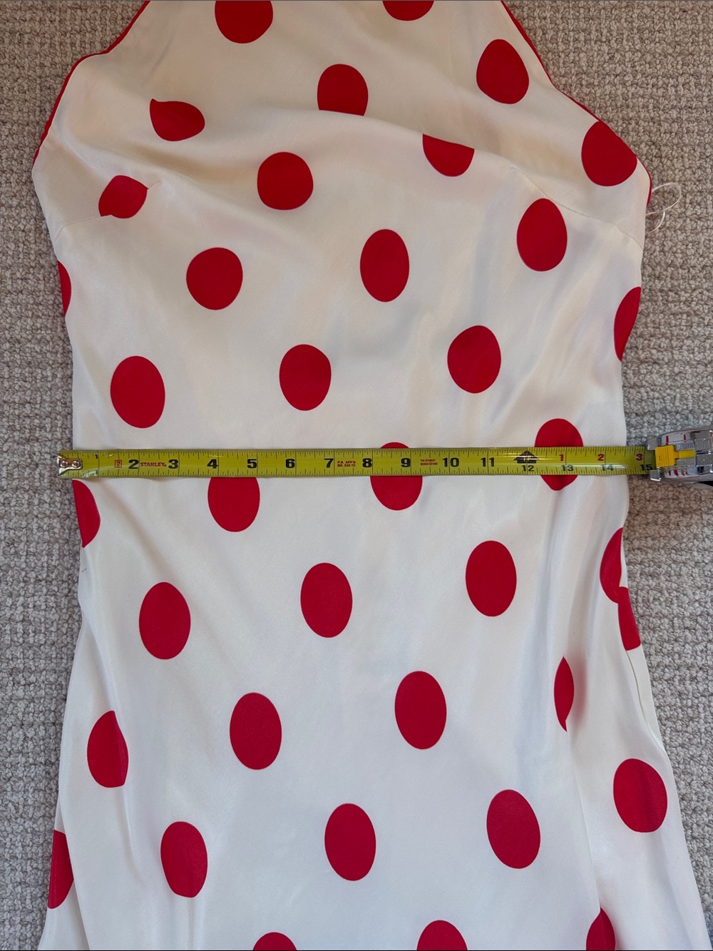 Zara White Halter Neck Maxi Dress with Red Polka Dots - NWT Size S - Picture 5 of 9